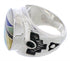 Southwest Silver Multicolor Ring Size 5-3/4 TX38736